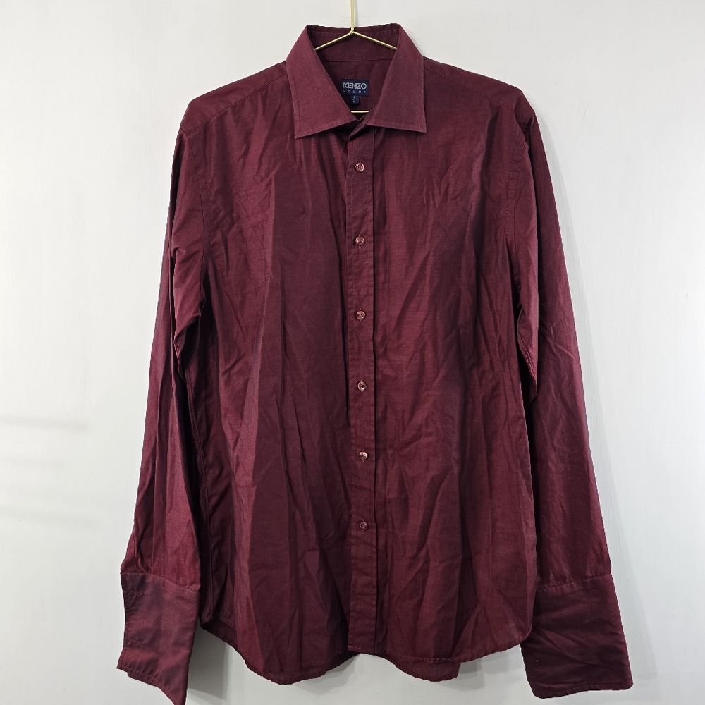 Kenzo Homme Iridescent Dress Shirt Vintage VTG Button Up Down Front Size 41 16